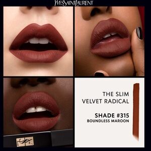 Ysl Boundless Maroon THE SLIM VELVET RADICAL MATTE LIPSTICK